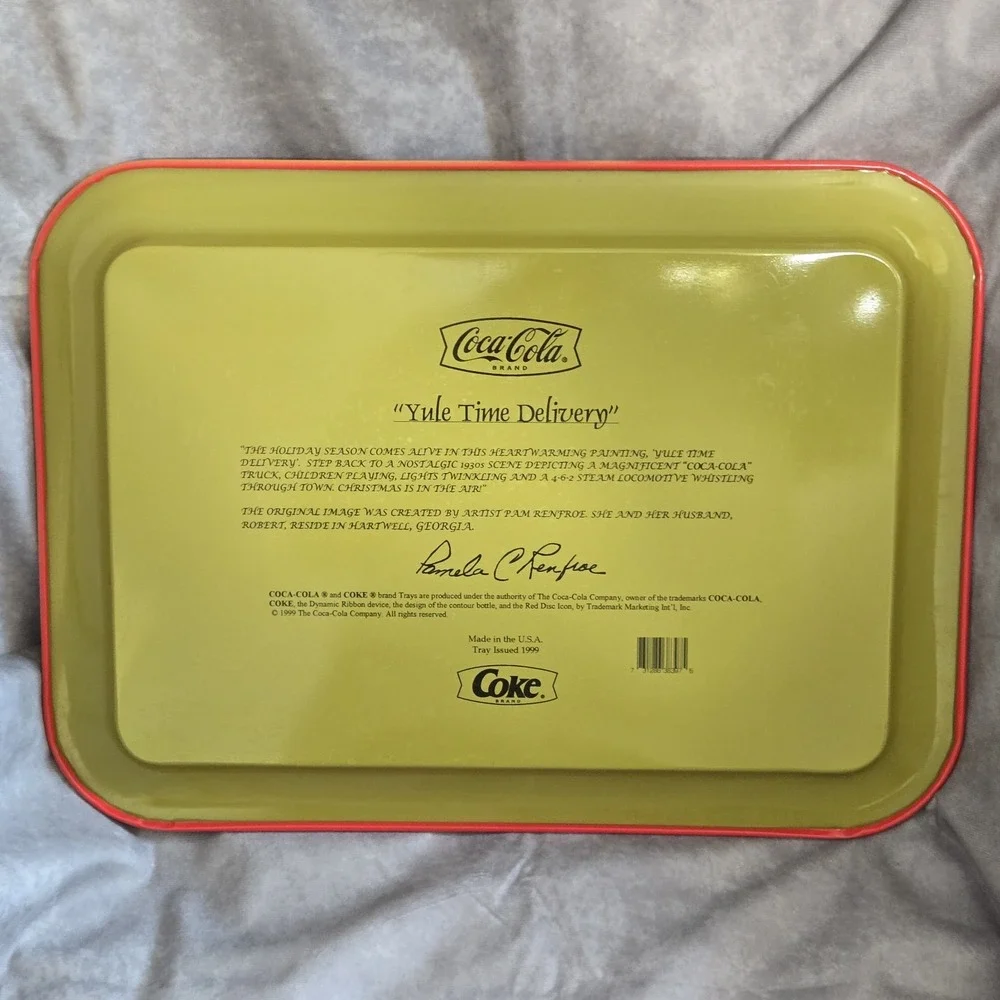 Vintage 1999‎ Coca-Cola Yule Time Delivery Station Tin Tray 17.5 X 12.75